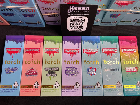 PACKWOODS x TORCH 2 GRAMS LIVE RESIN DIAMONDS DISPOSABLES